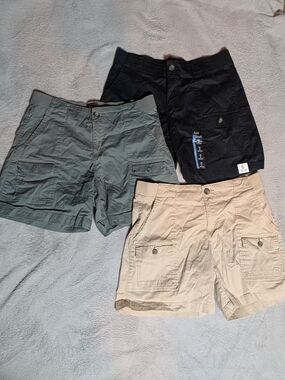 Lee Women's Cargo Shorts Trio in Black, Olive, and Khaki